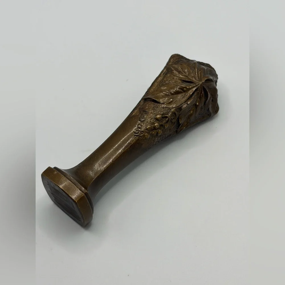 A. Dahl Signed Antique Art Nouveau Bronze Wax Seal, Blank Wax Seal Collectible